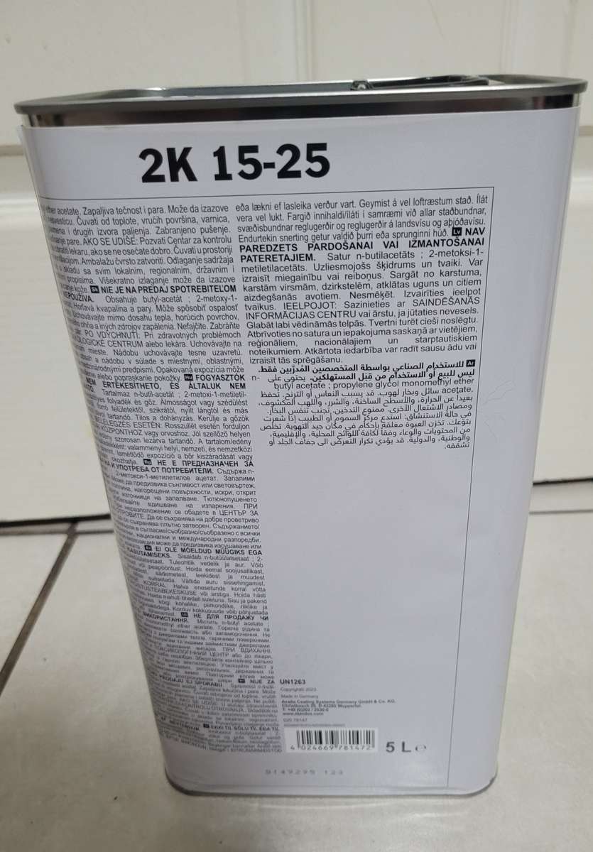 Standox 2k Paint thinner car