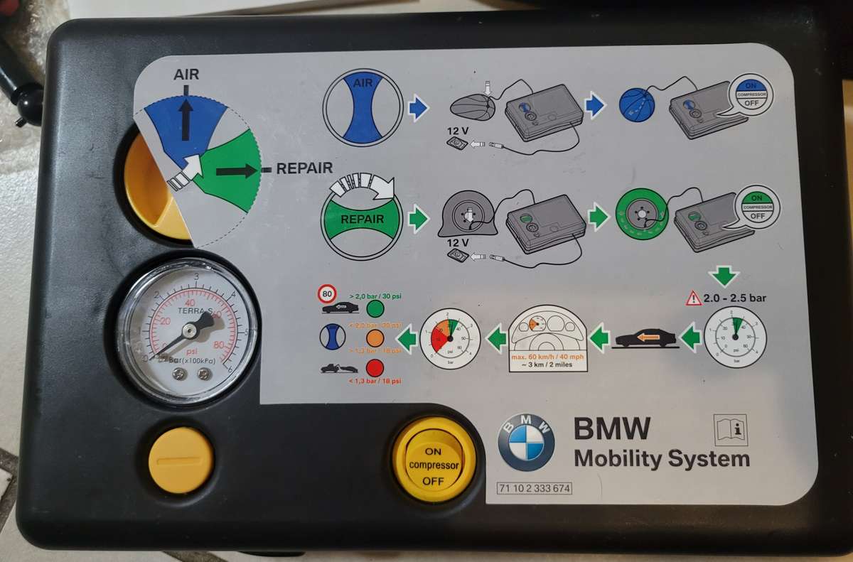 Bmw Tyre Repair complete Mobility compressor Kit