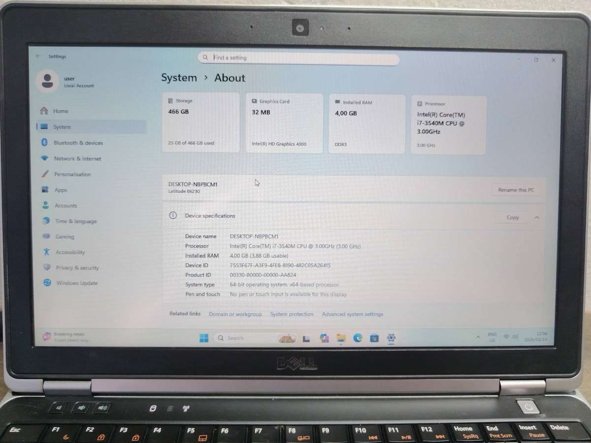 Dell Latitude E6230 - Intel Core i7 - 4GB RAM - 500GB HDD - Windows 11 Pro