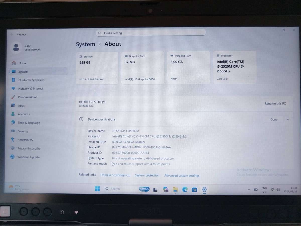 Dell Latitude XT3 - Intel Core i5 - 6GB RAM - 320GB HDD - Windows 11 Pro