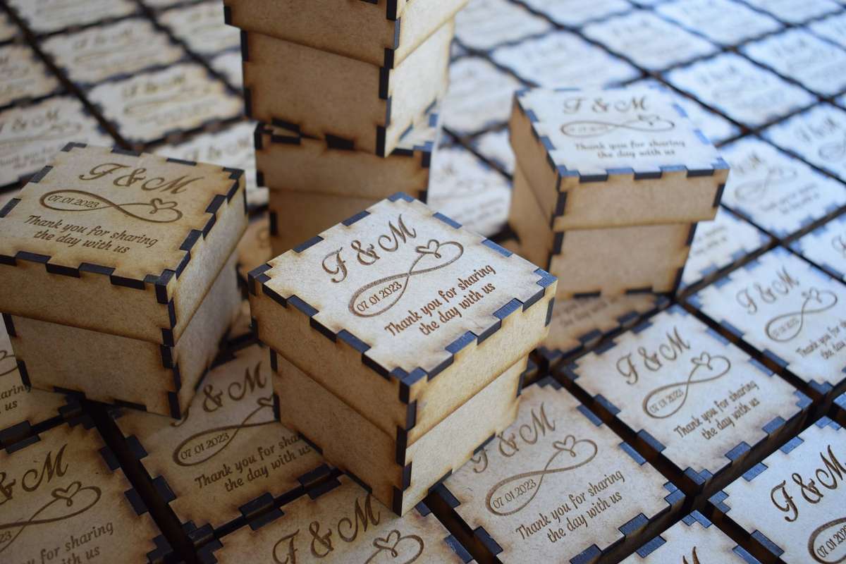 10 Party Favor Boxes - Thank You Gift Boxes