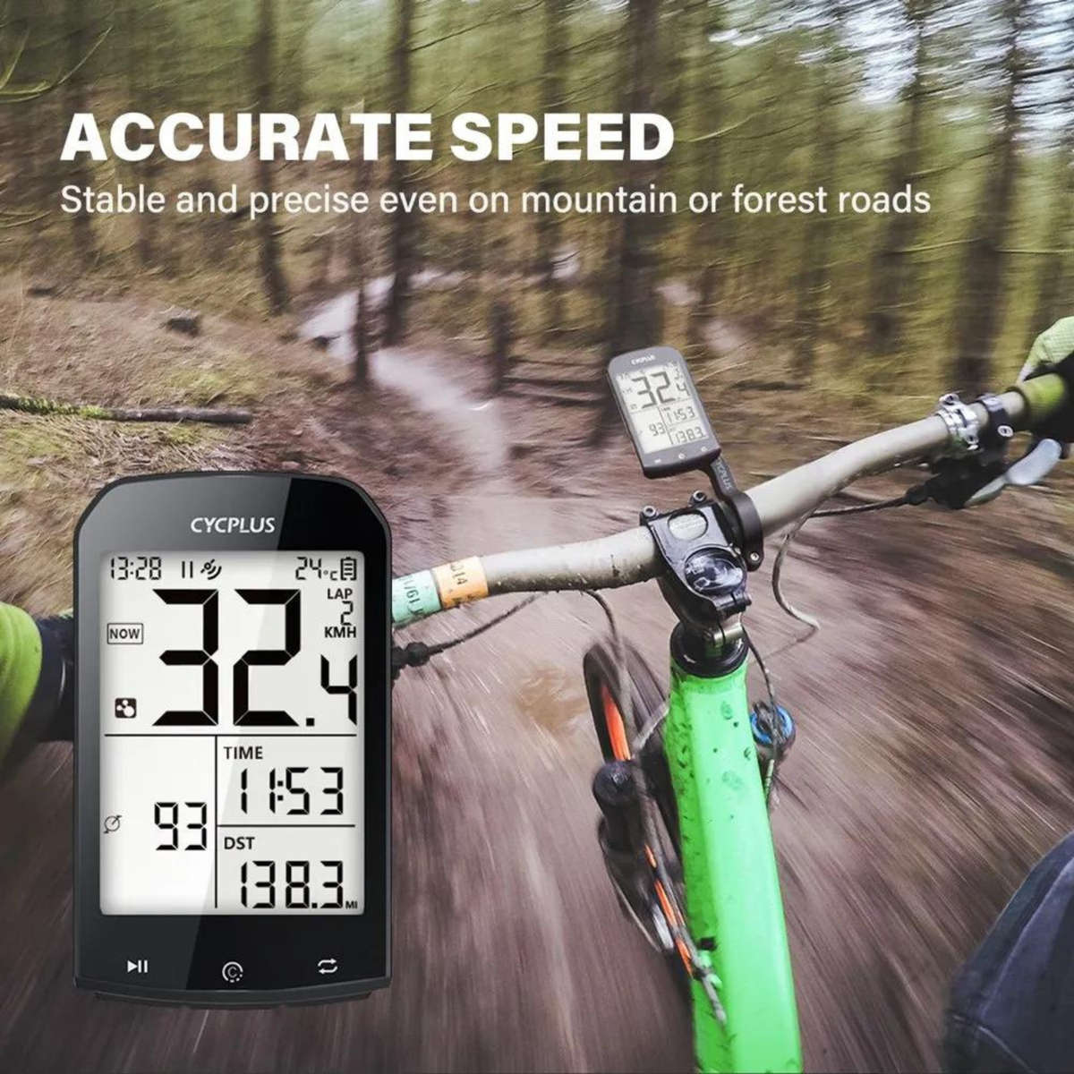 CYCPLUS M1 Wireless Waterproof Bluetooth GPS Bike Speedometer, Rechargeable (Unwanted Gift)