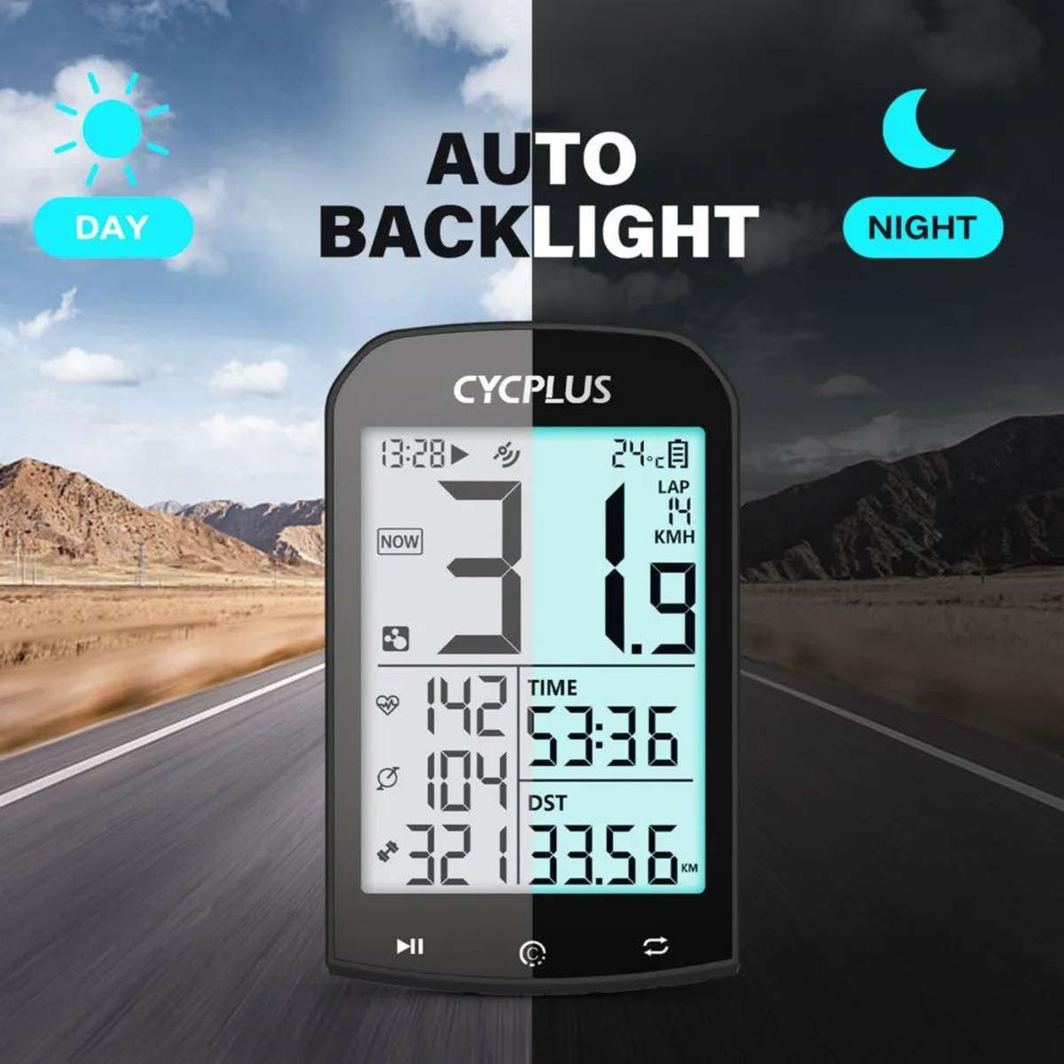 CYCPLUS M1 Wireless Waterproof Bluetooth GPS Bike Speedometer, Rechargeable (Unwanted Gift)