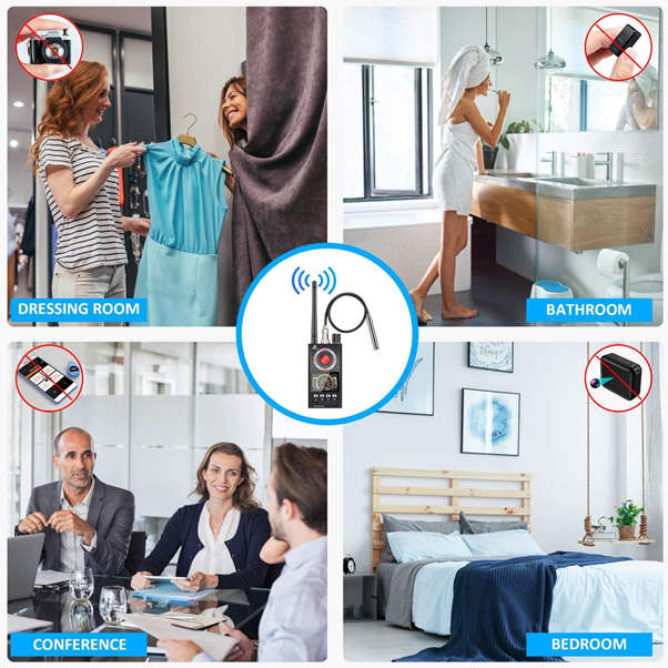 Anti Spy RF Bug Detector, Find Wireless Hidden Camera or Audio Microphones