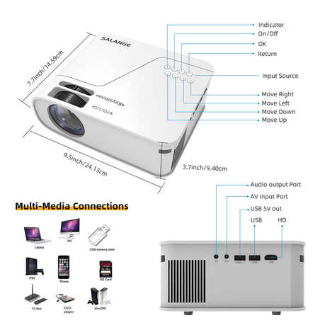 5800 Lumens Full-HD Home Cinema P86 Projector with Mirror Tech, 5G & WIFI (LAST ONE!)