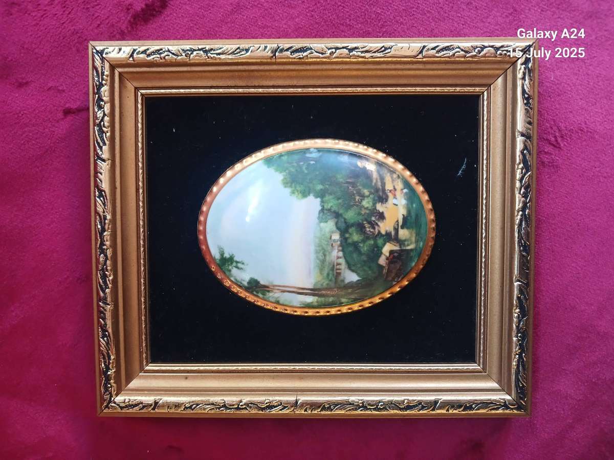 A porcelain miniature- Crossing the Brook