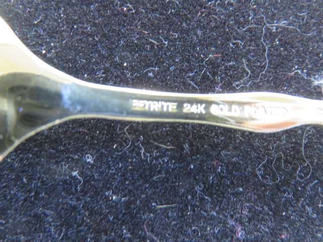 Set of 6 24ct gold plated Eetrite teaspoons