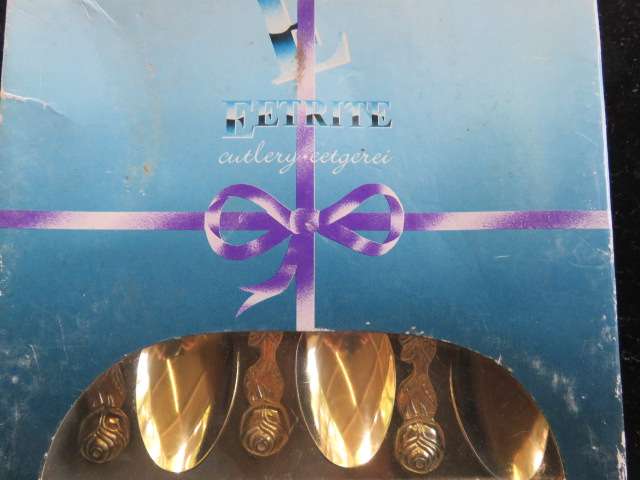 Set of 6 24ct gold plated Eetrite teaspoons