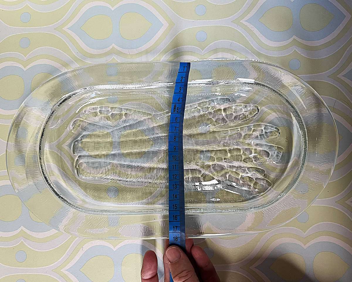 Mid-Century Clear Glass Asparagus Serving Plate
