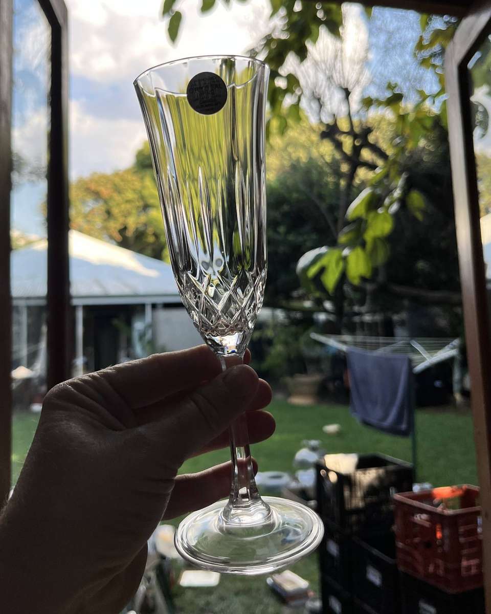 Set of 4 Capri Crystal Champagne Flutes