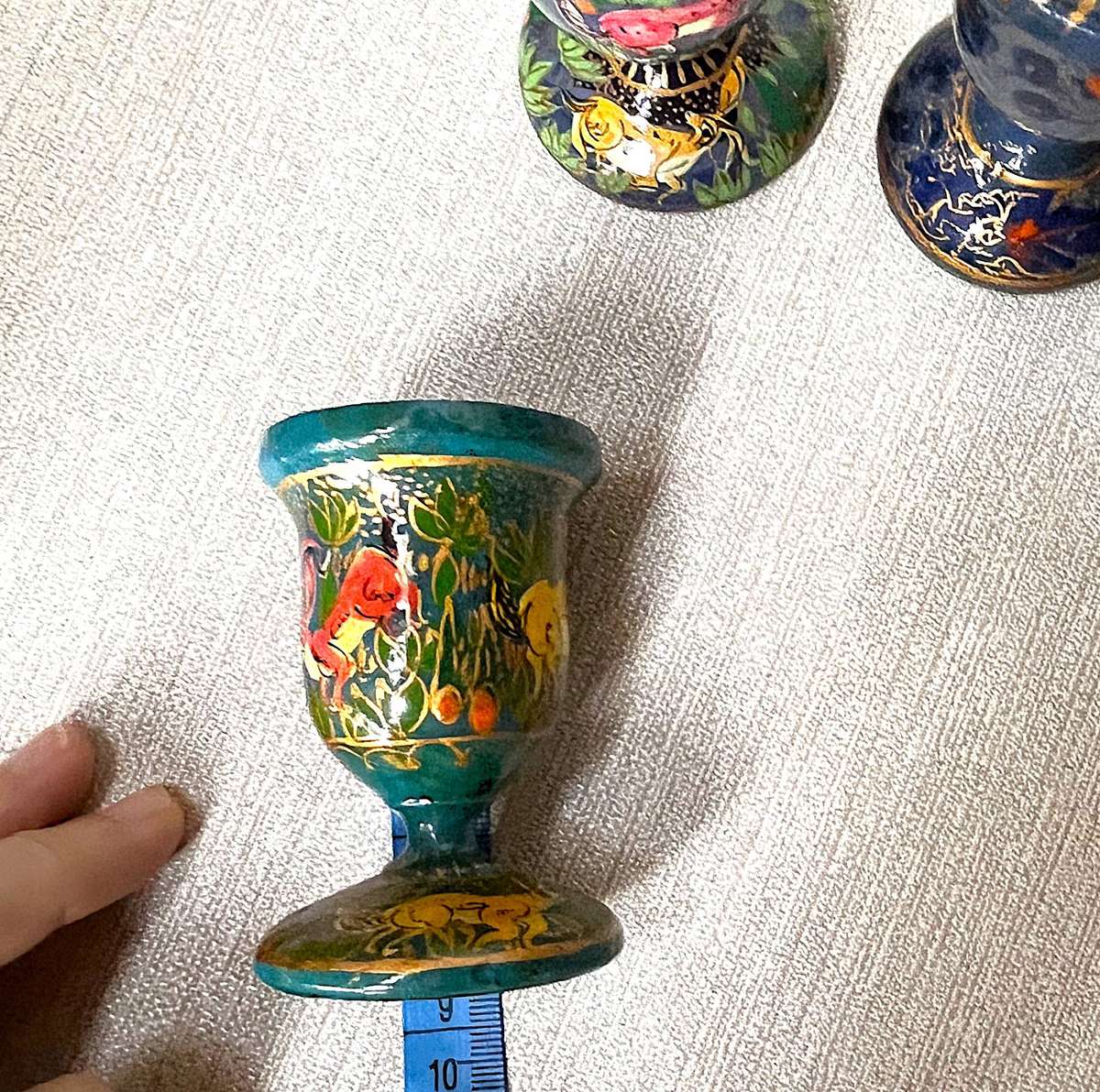 Set of 5 Kashmiri Papier-Mâché Candle Holders