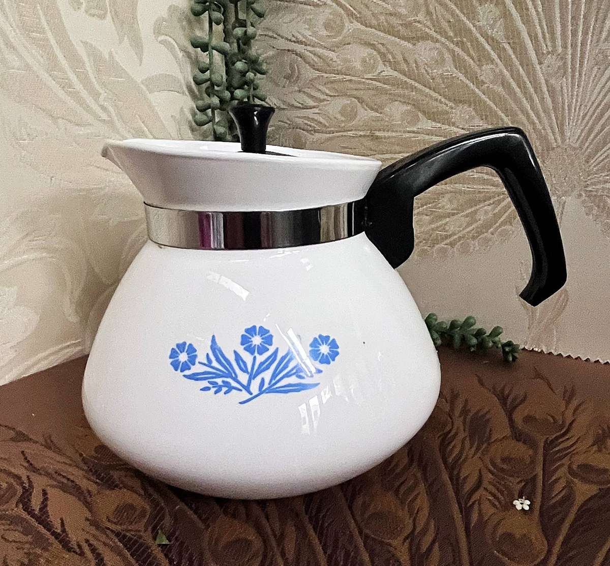 Vintage Blue Cornflower Corning Ware Teapot