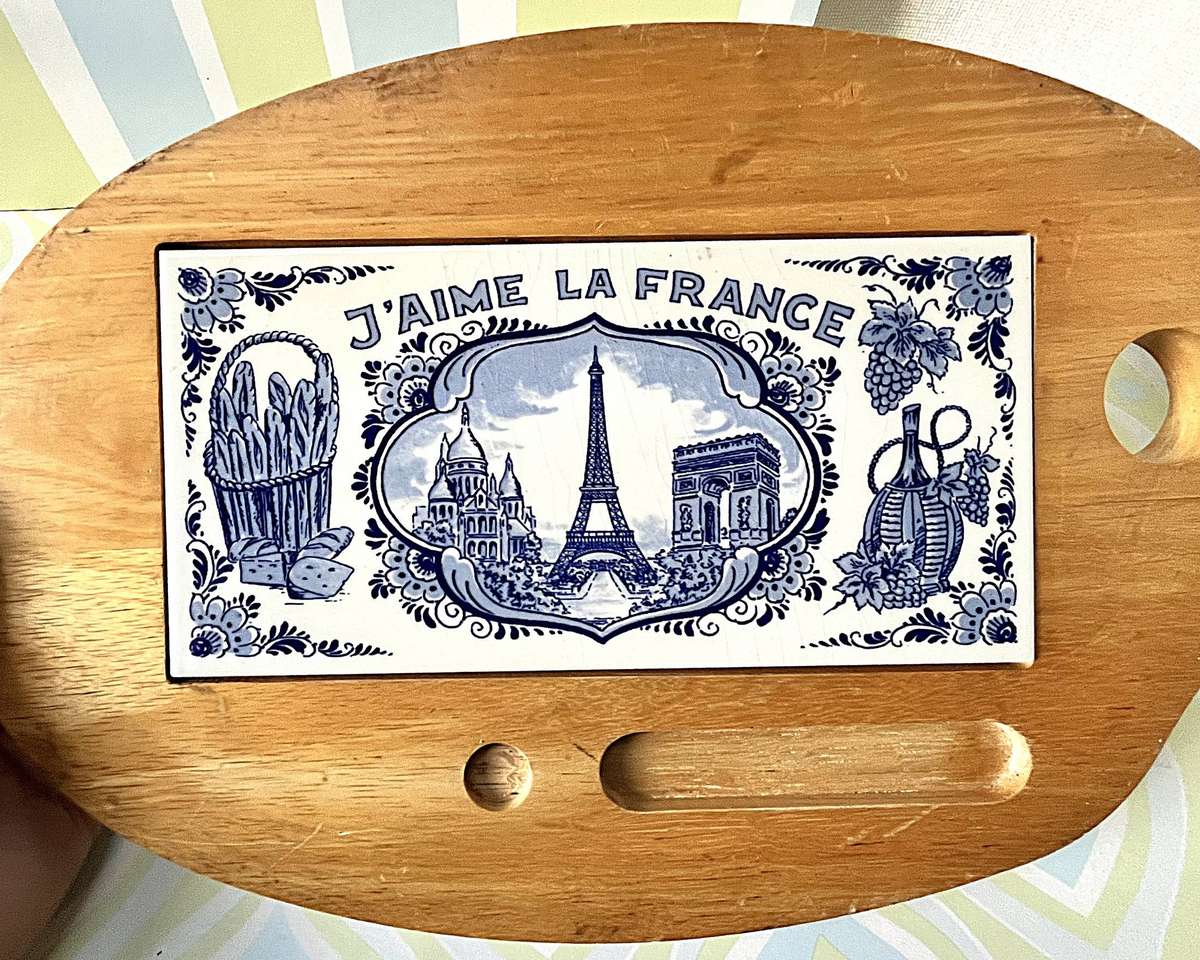 Vintage Painter's Palette-Shaped Delftware Cheese Board