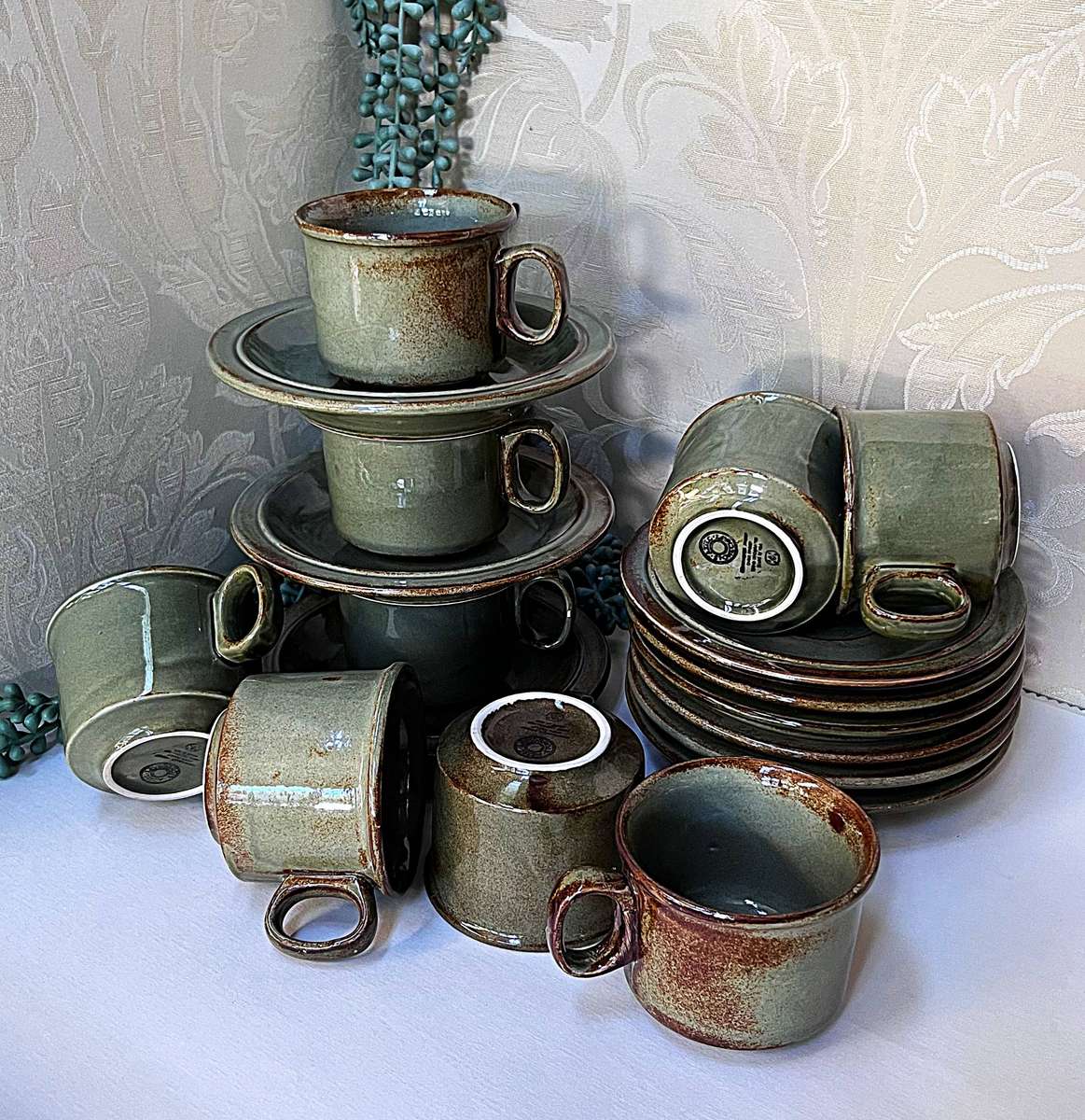 Absolutely Stunning Aztec Stonecraft Coffee Set by Drostdy Potteries
