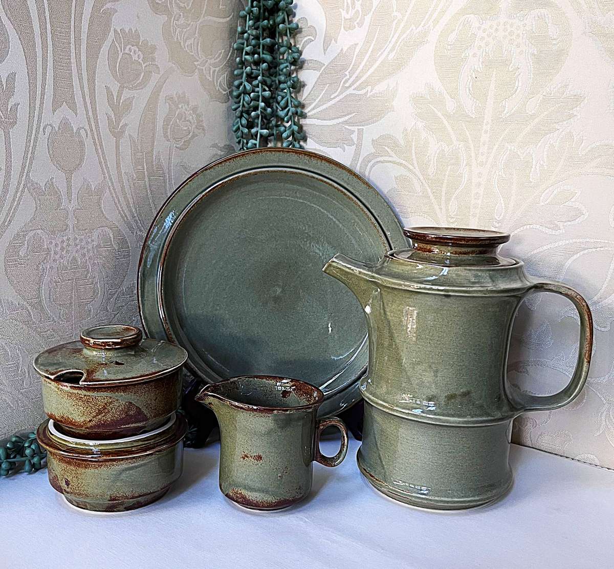 Absolutely Stunning Aztec Stonecraft Coffee Set by Drostdy Potteries
