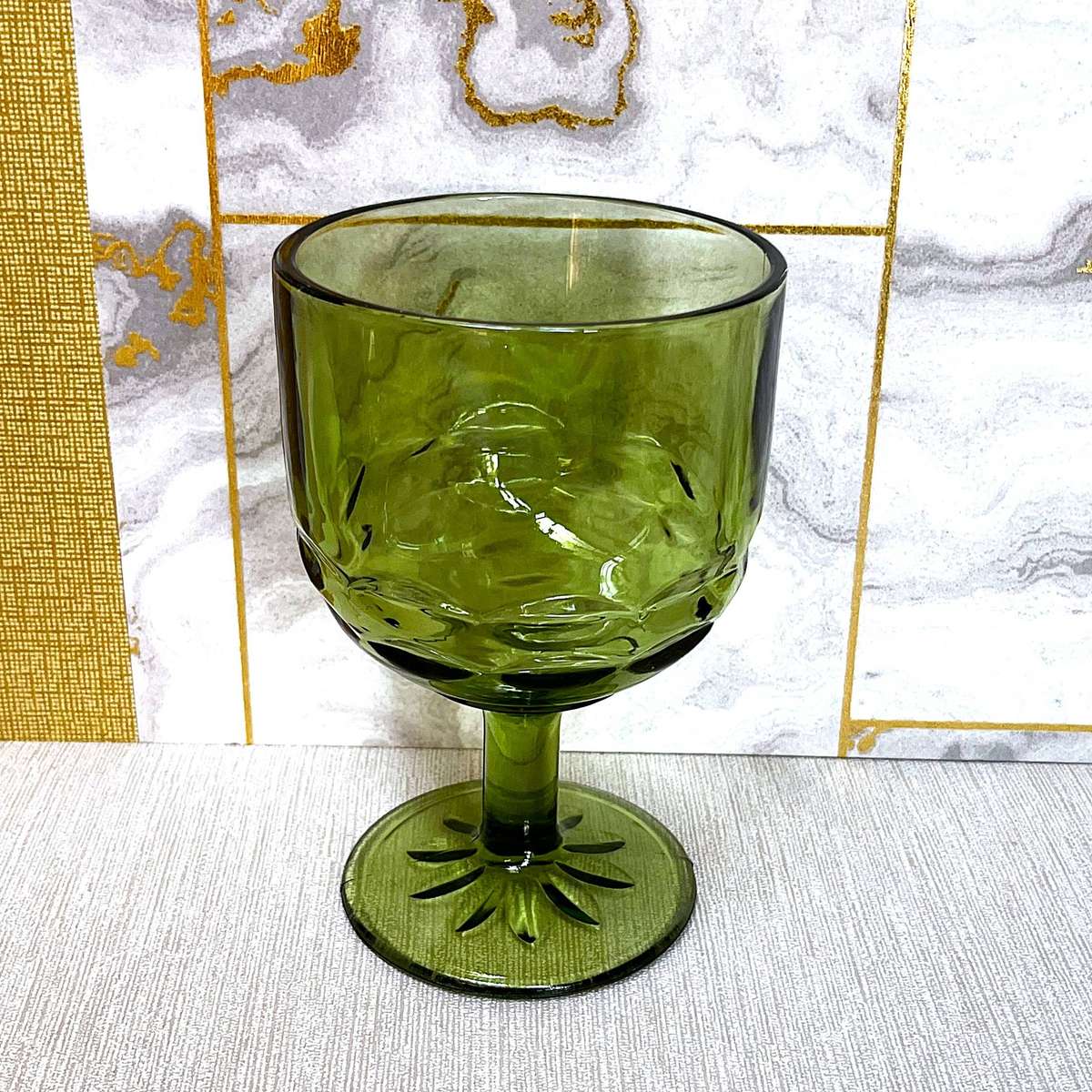 Avocado Green Goblet / Beer Glass