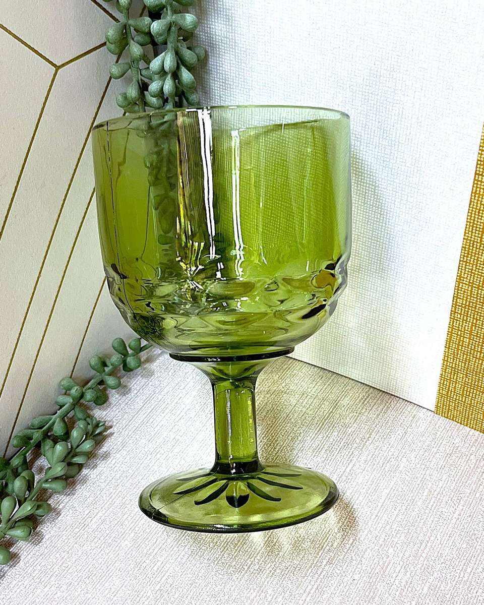 Avocado Green Goblet / Beer Glass