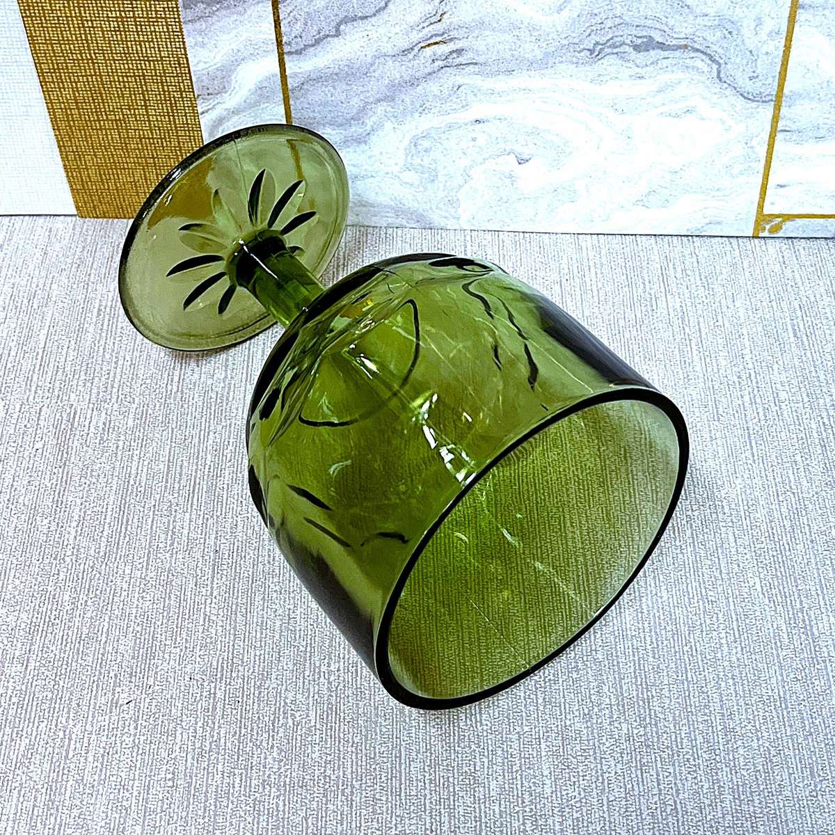 Avocado Green Goblet / Beer Glass