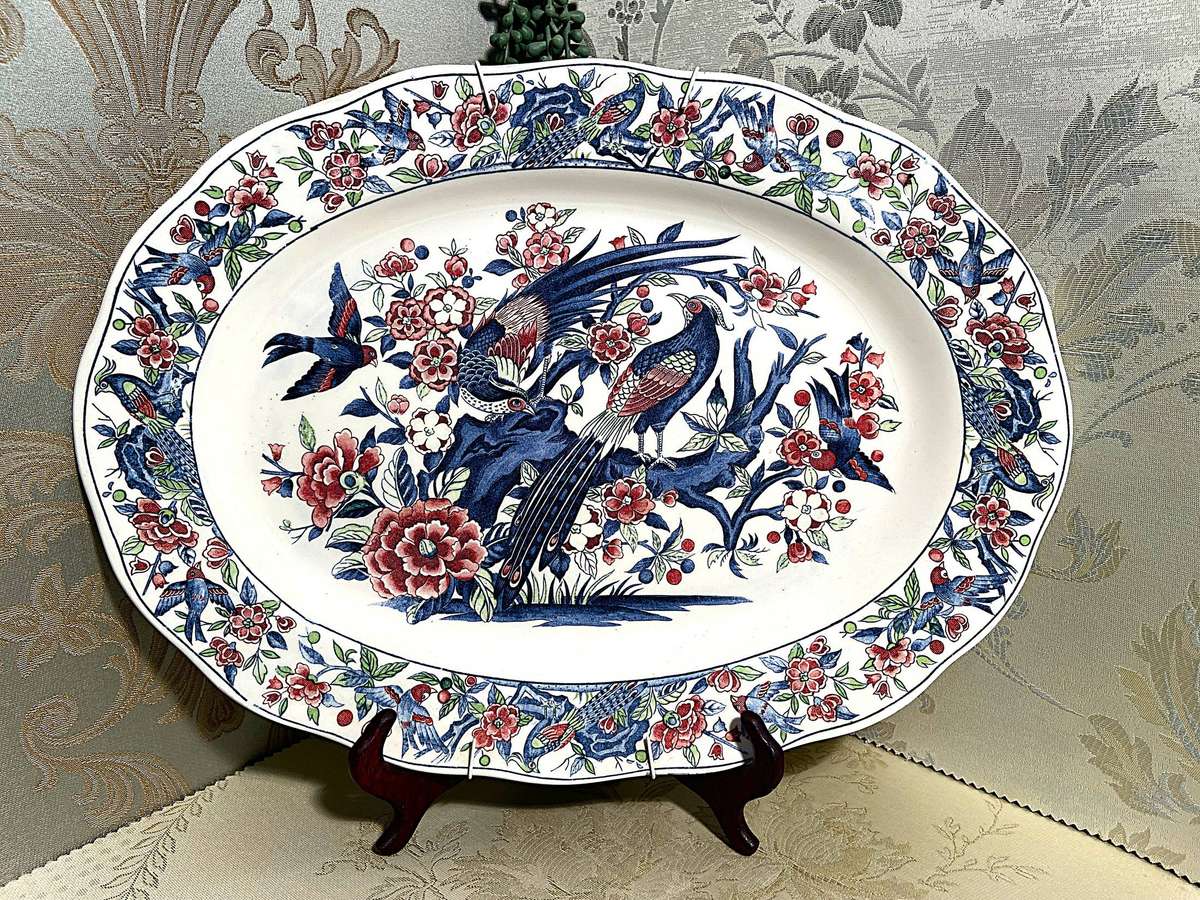 Imperial Imari Japanese Peacock Platter