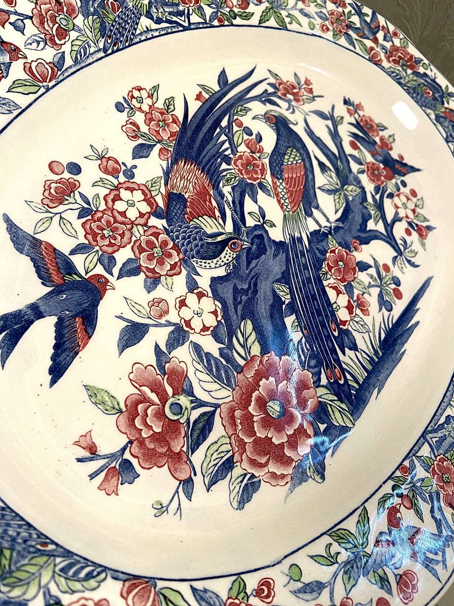 Imperial Imari Japanese Peacock Platter