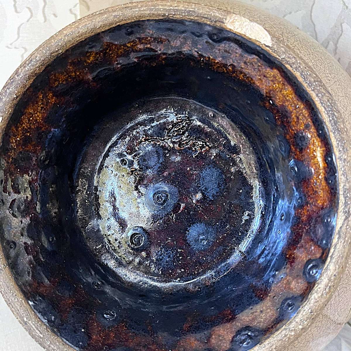 Vintage Japanese Ceramic Art, Master-Sized Ceremonial Ido-Gata (Well-Shaped) Footed Centrepiece Bowl