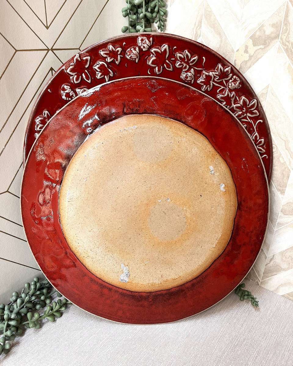 2 Decorative Stoneware Chargers.