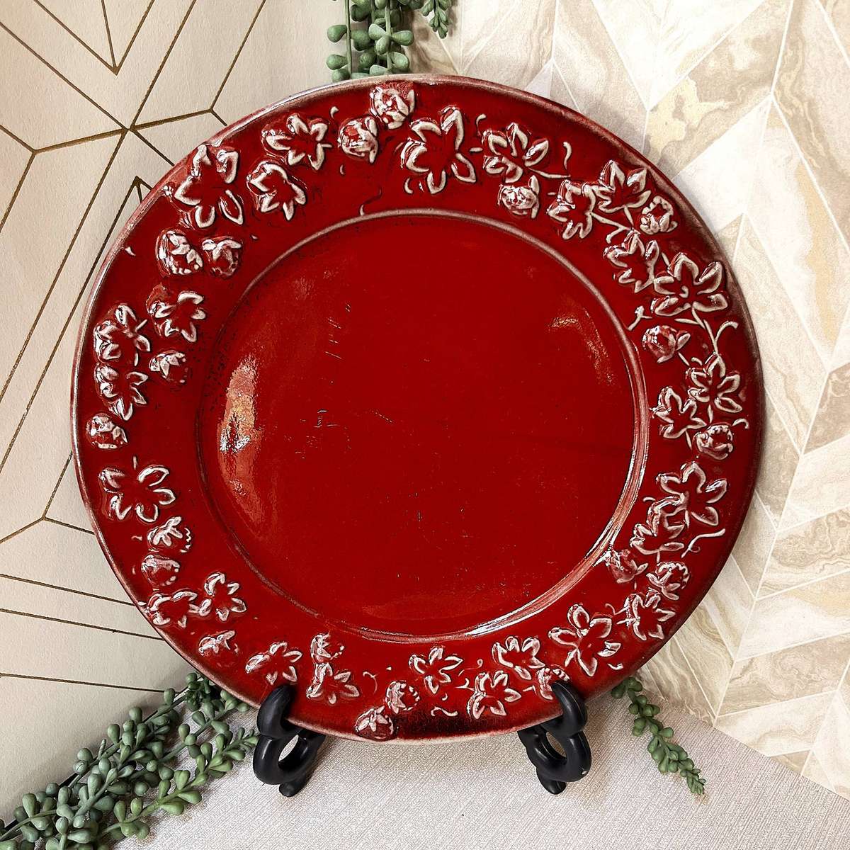 2 Decorative Stoneware Chargers.