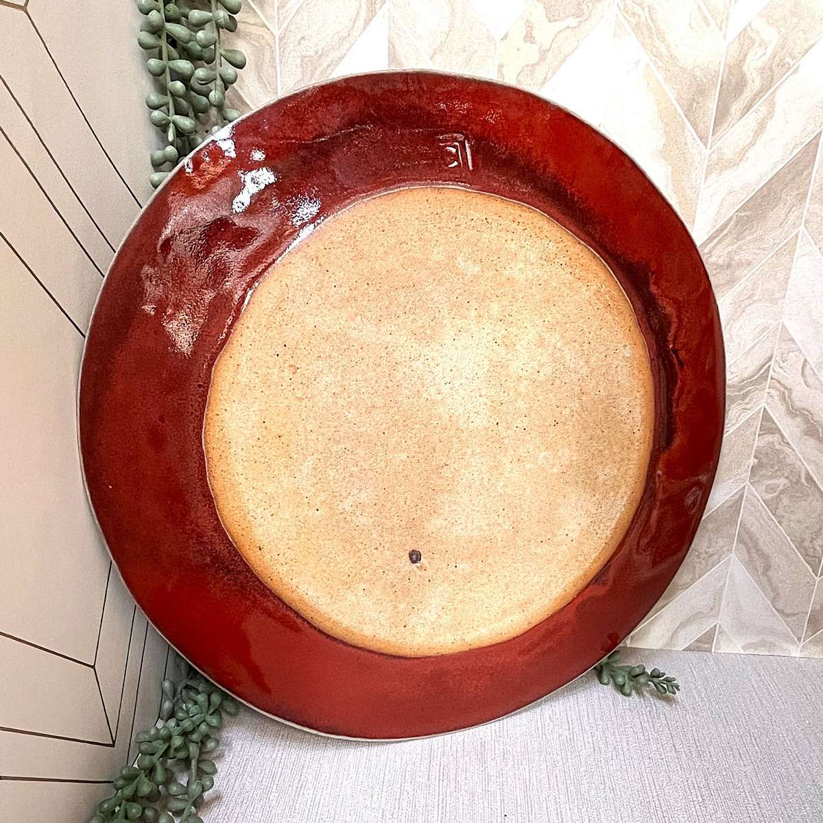 2 Decorative Stoneware Chargers.