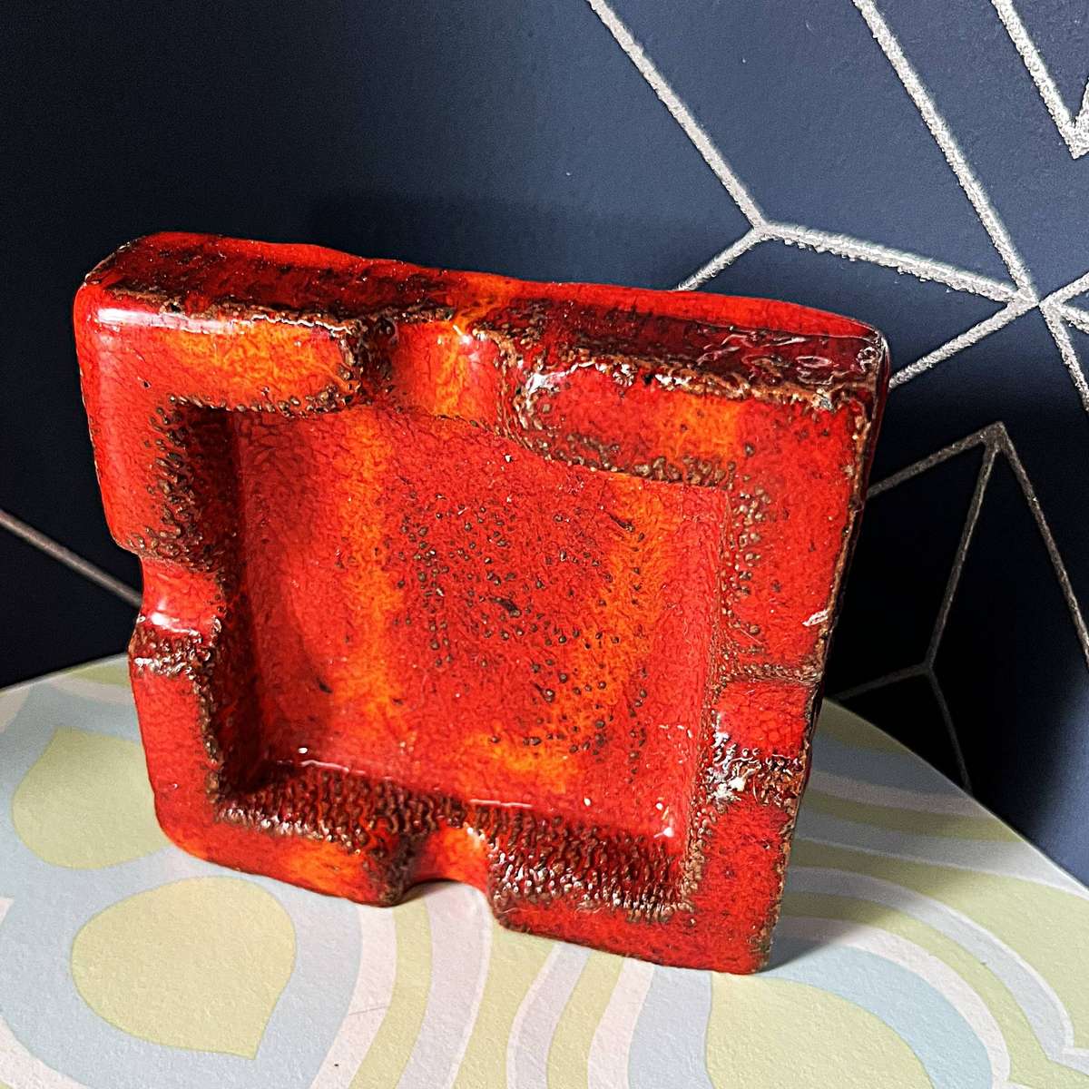 Vibrant Lava Red Décor Piece (Ashtray)