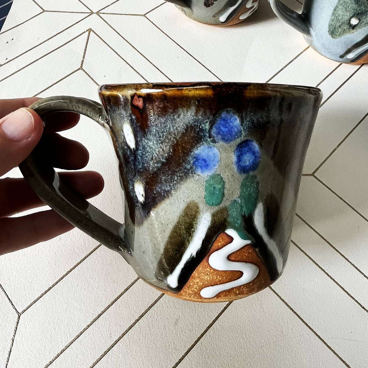Set of 6 Studio Pottery Mugs