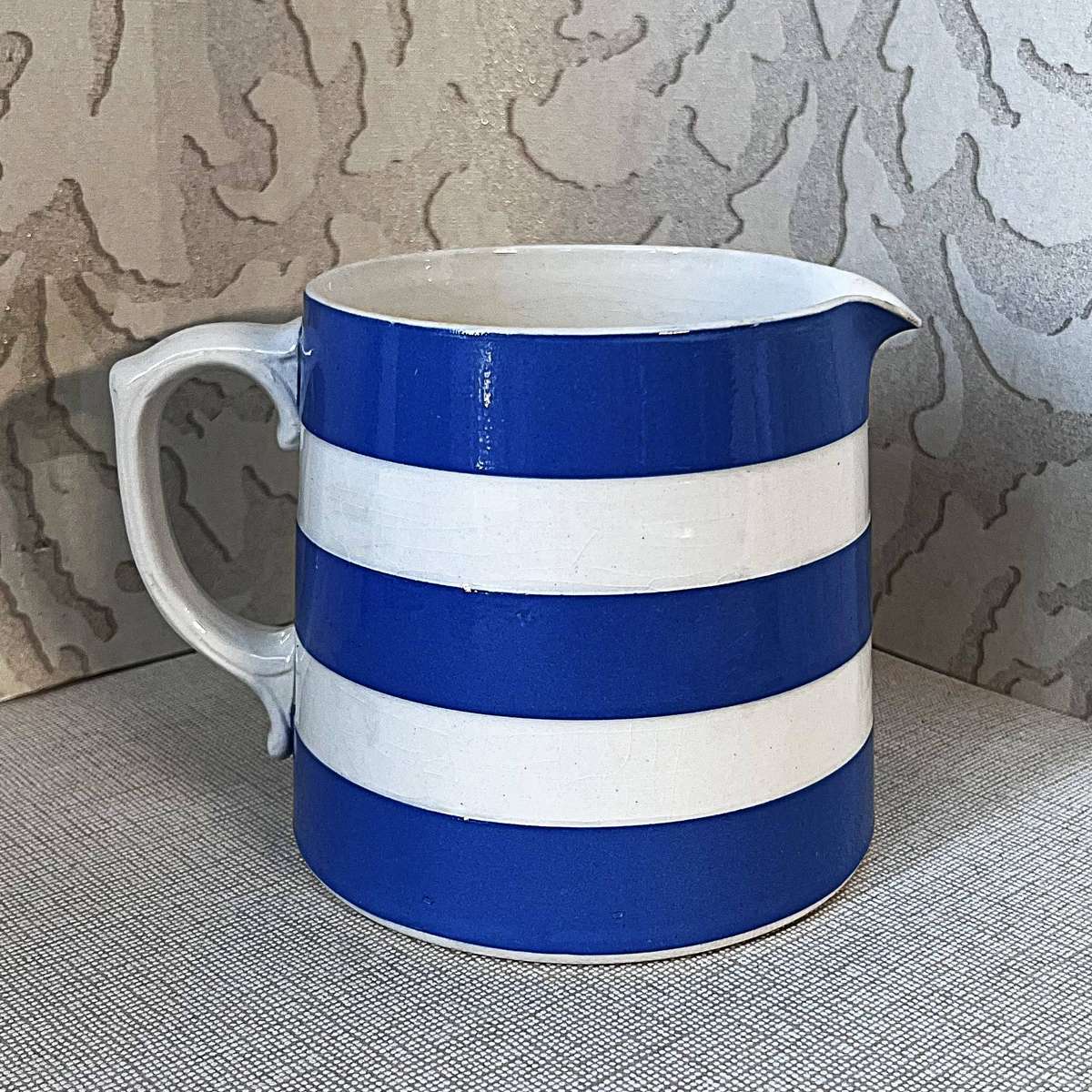 T.G. Green & Co. Cornishware 1.5-Pint "Dreadnought" Milk/Water Pitcher.