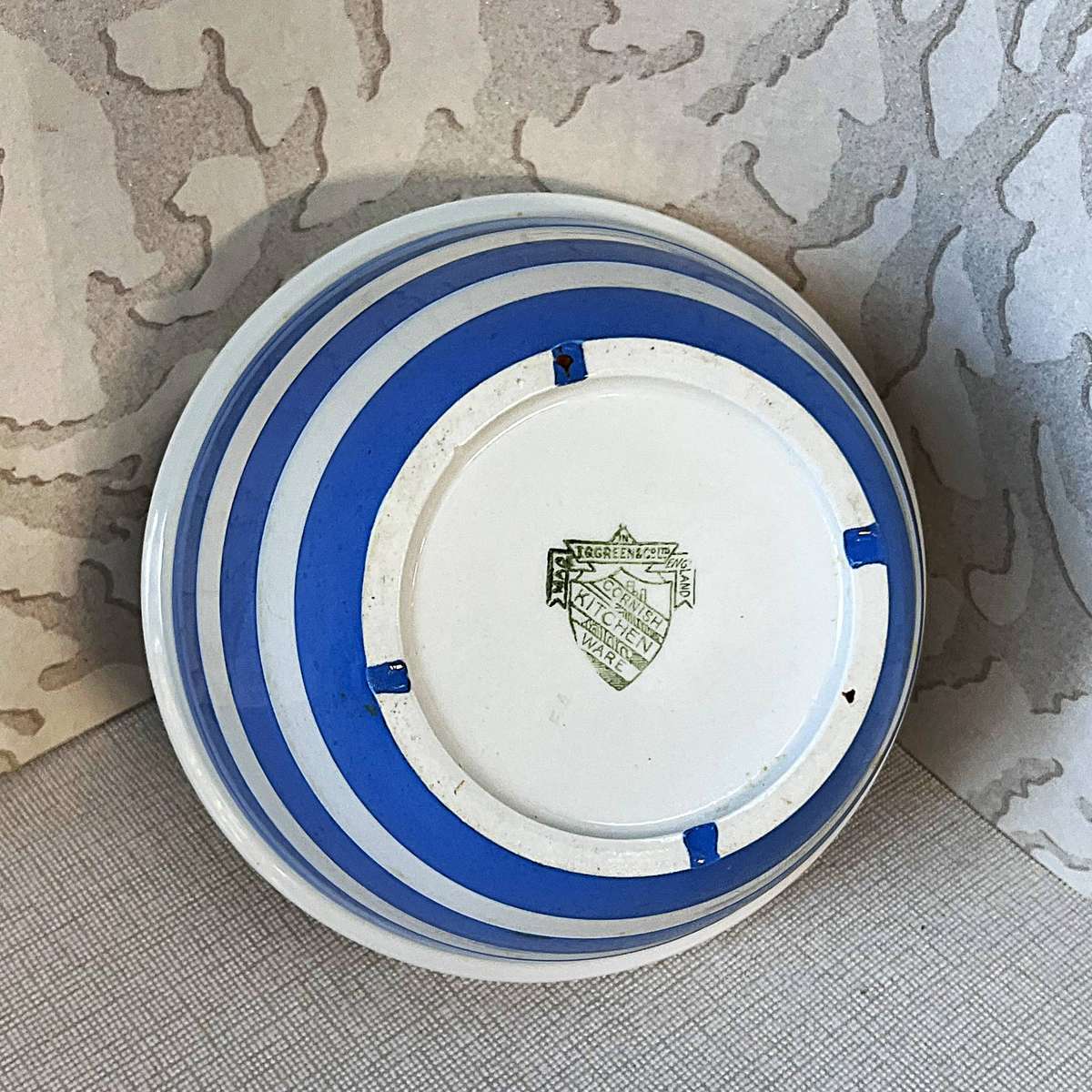 Vintage T.G. Green Cornishware "Cornish Blue" Srtriped Pudding Basin.