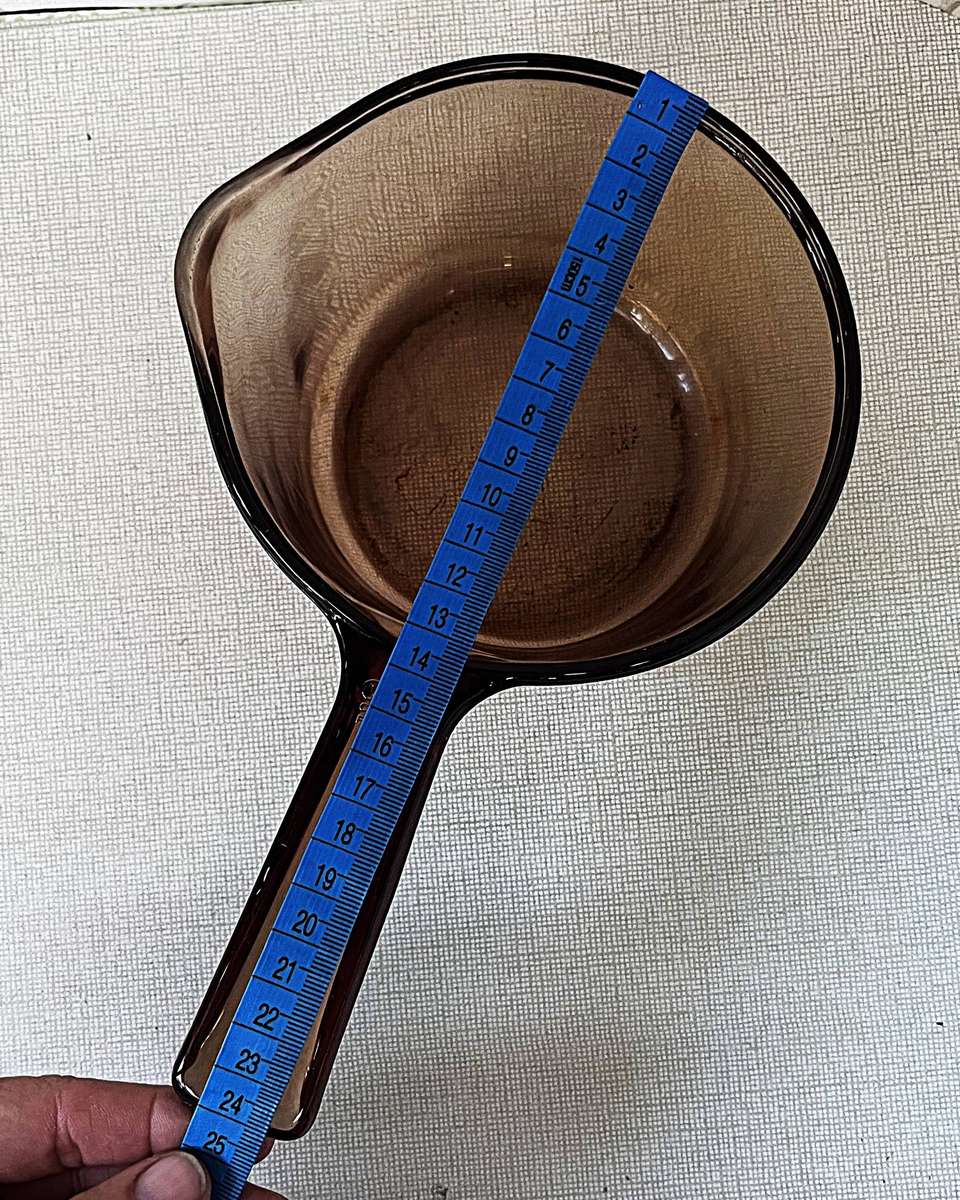 Vintage Corning Vision Ware 0.5L Saucepan with Spout.
