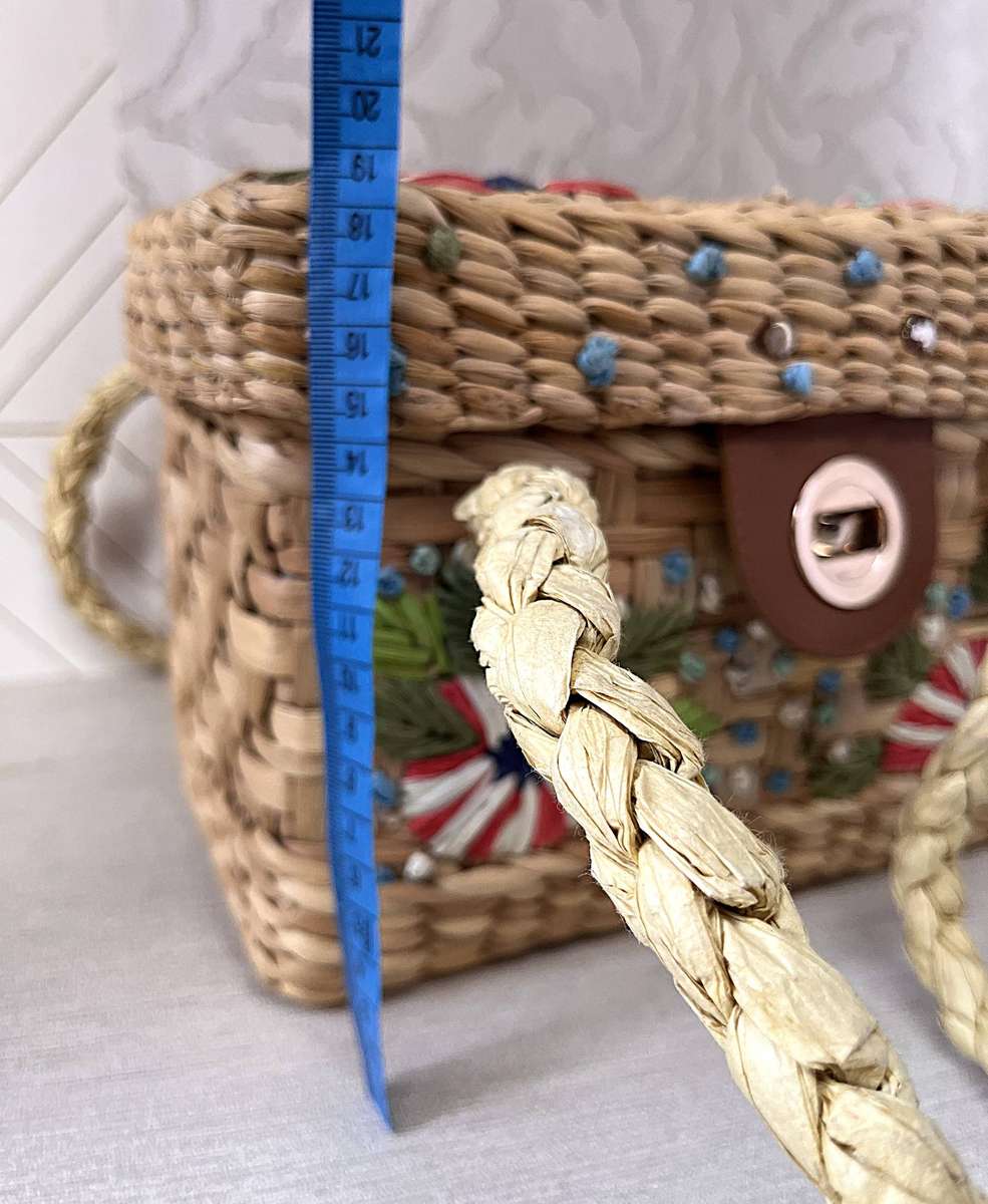 Authentic ZARA Accessories Woven Straw Basket Box Handbag