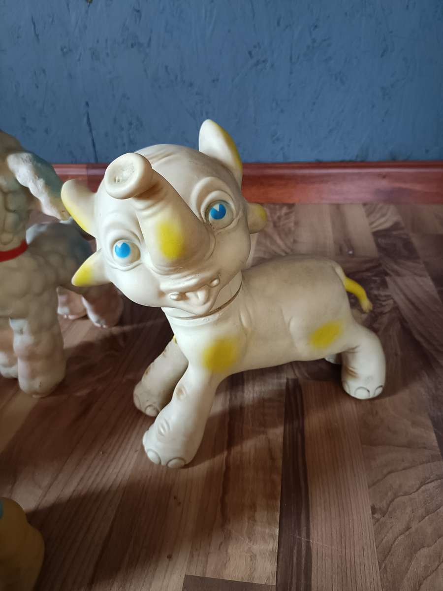 Vintage rubber toy animals