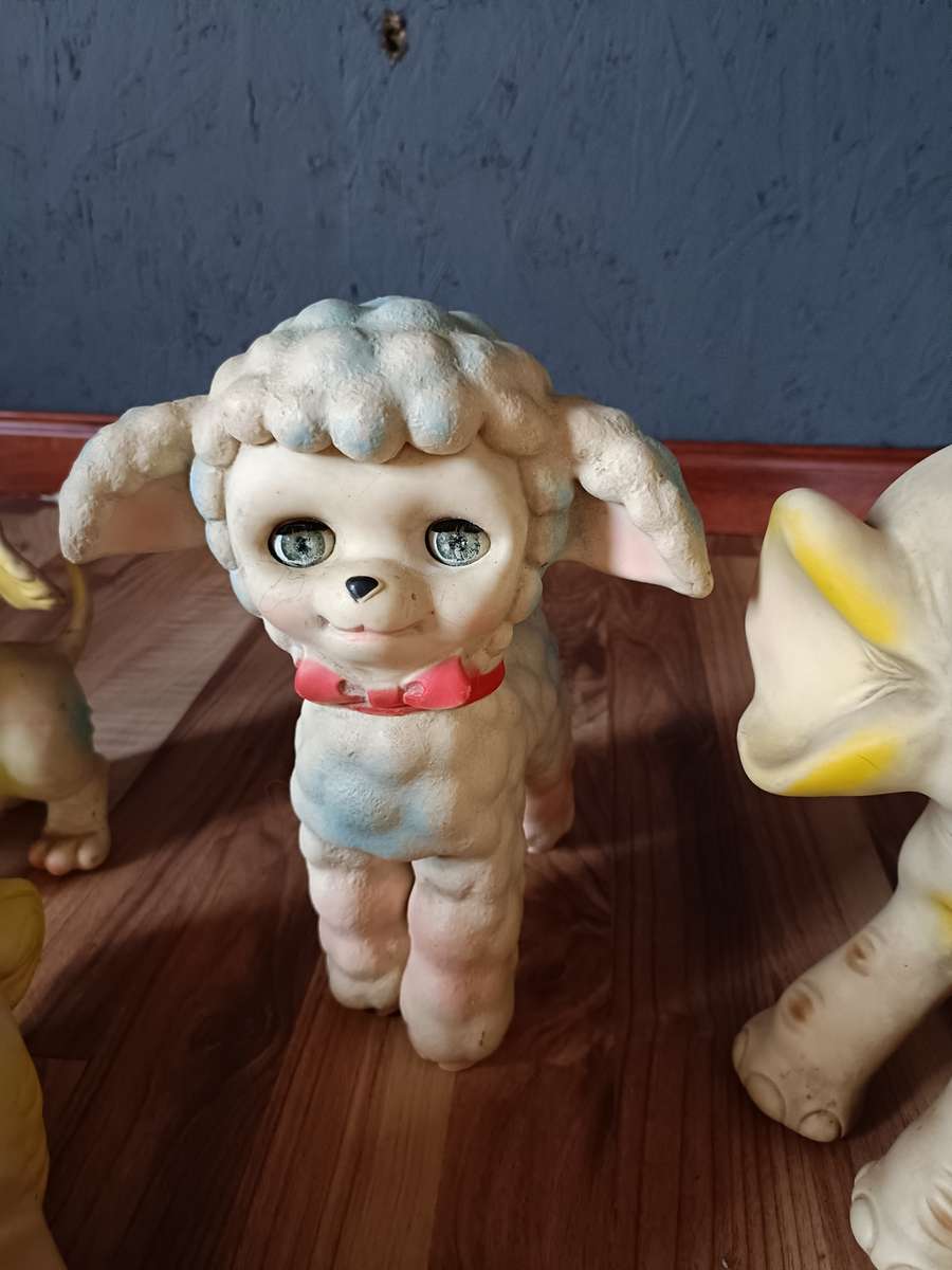 Vintage rubber toy animals
