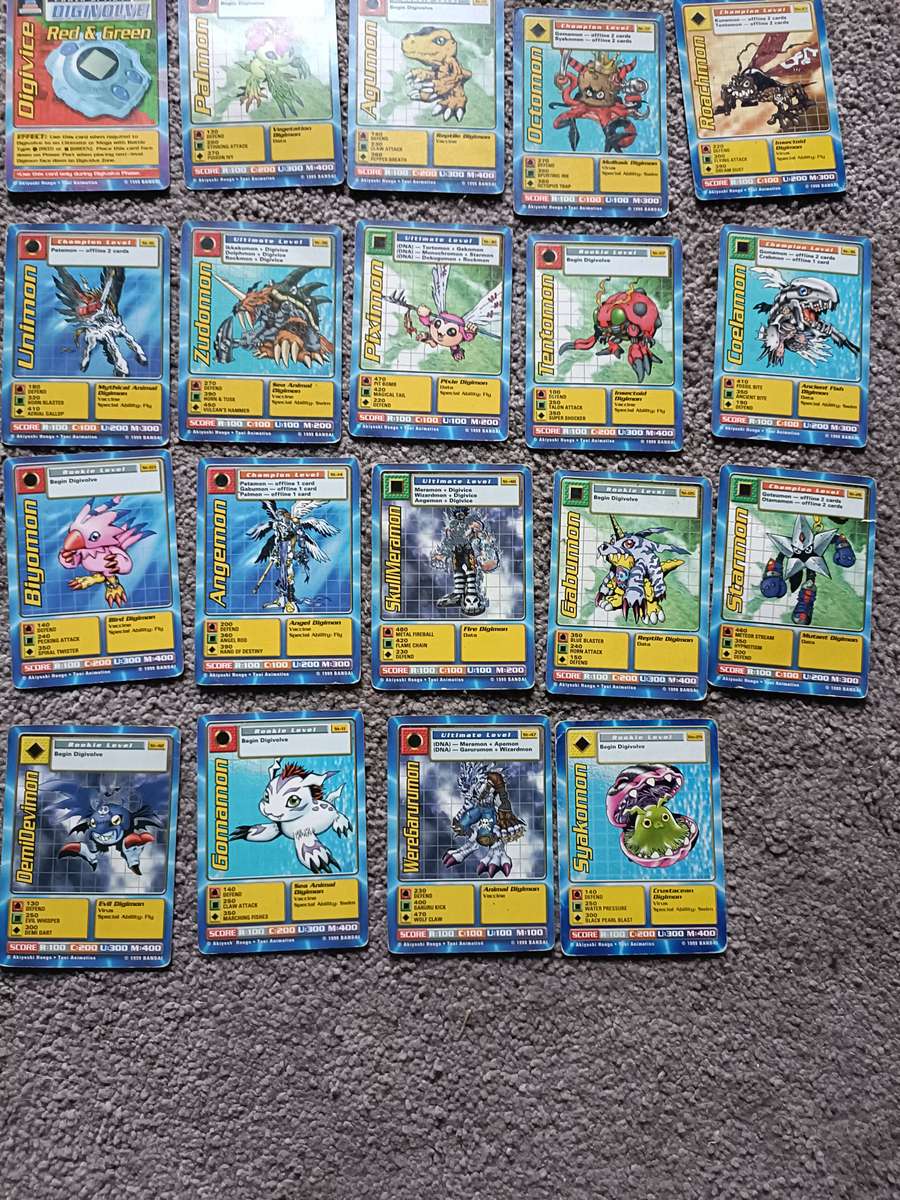 1999 Digimon cards and tazos