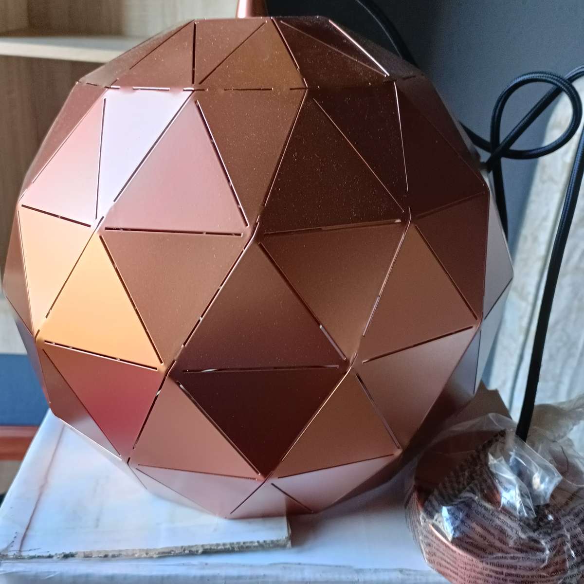 Laser Cut Metal Ball Pendant Copper
