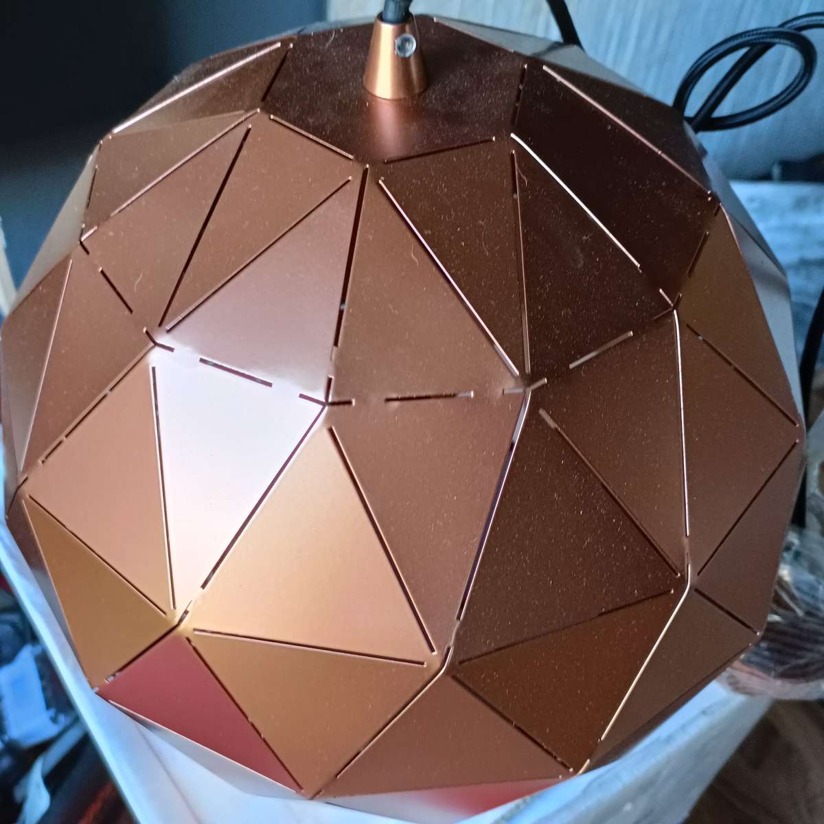 Laser Cut Metal Ball Pendant Copper