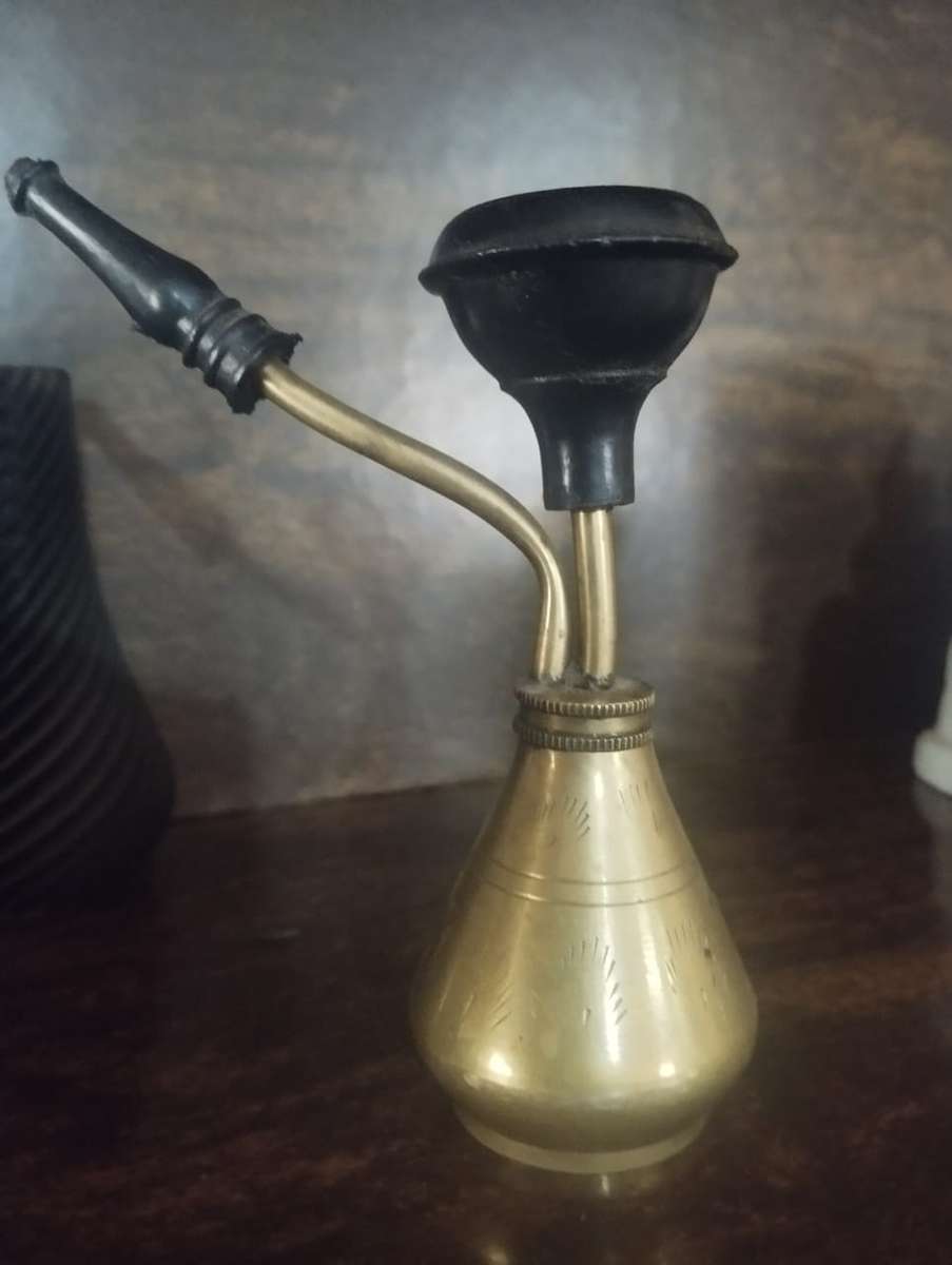 Vintage Brass Handcrafted Miniature Hookah