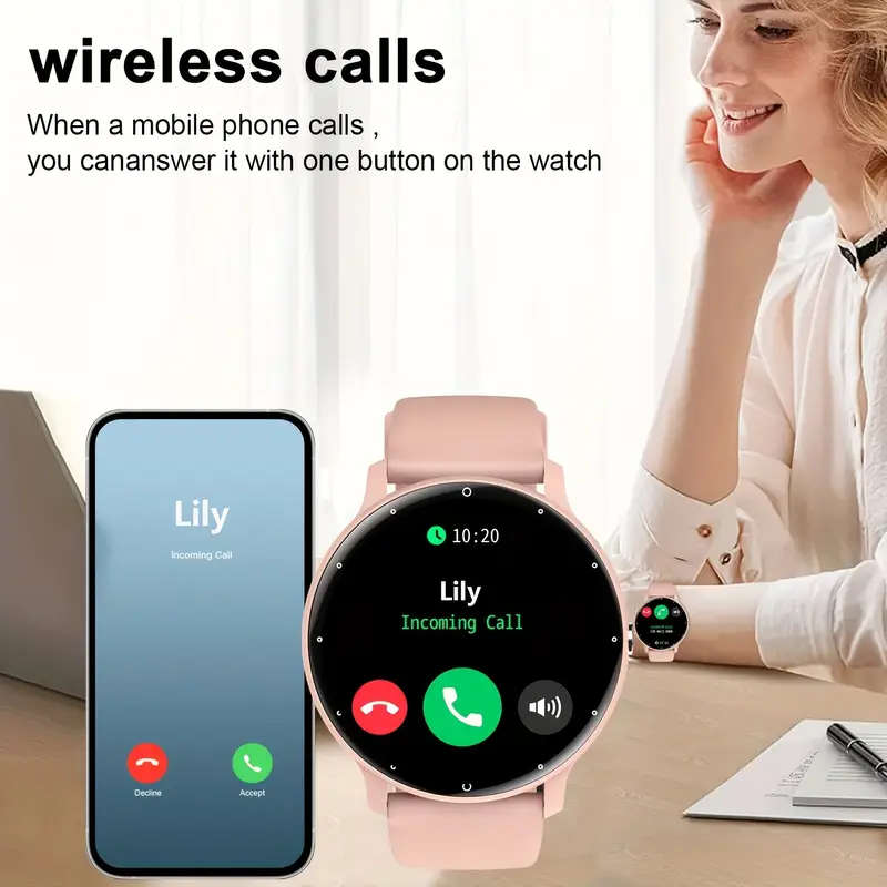 Round Smart Watch Compatible with iPhone/Android