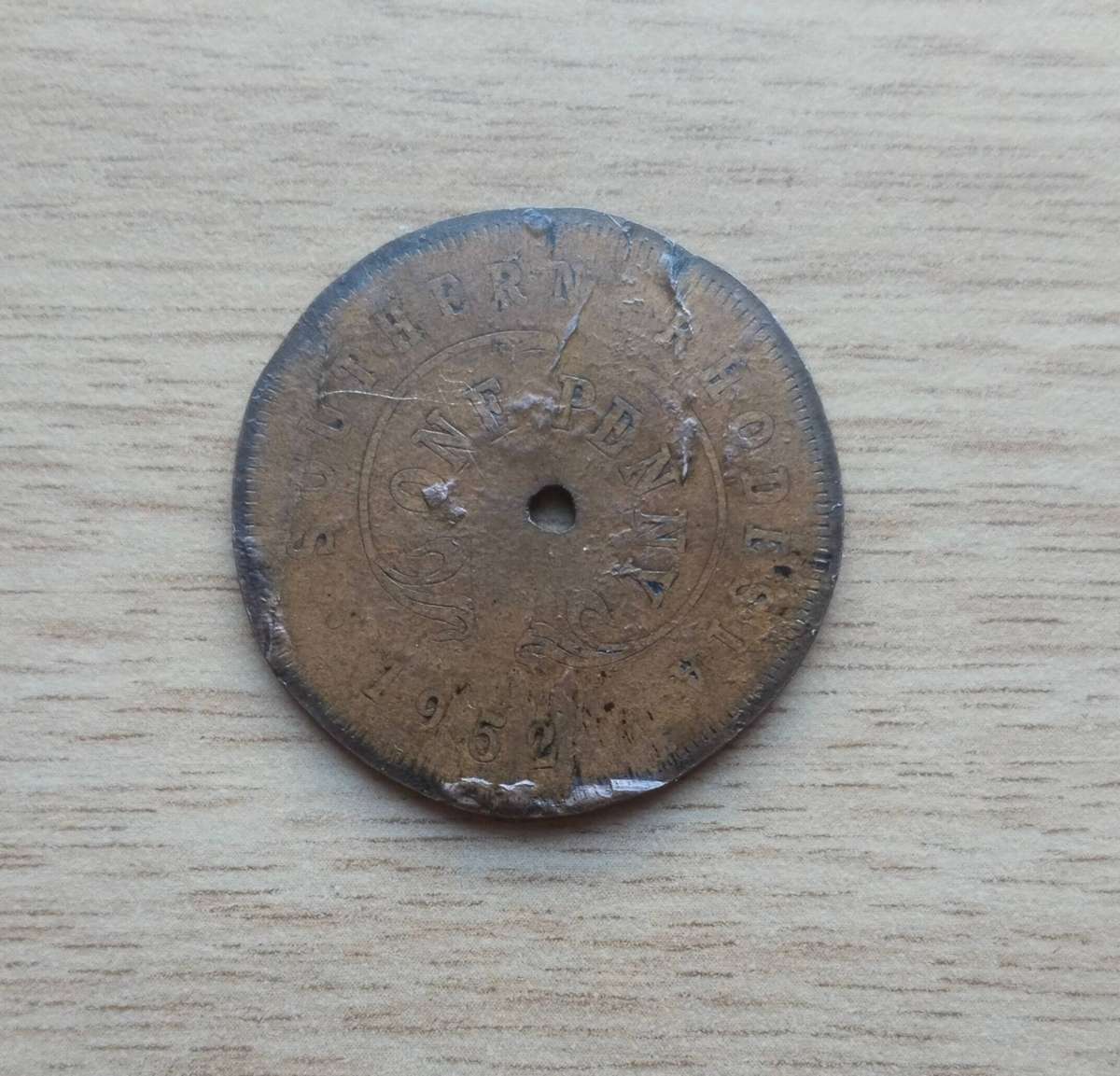 Error Rhodesia 1952 Penny.