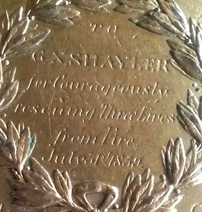 Queen Victoria Regina 1859 Bravery Medal awarded to G.X. SHAYLER