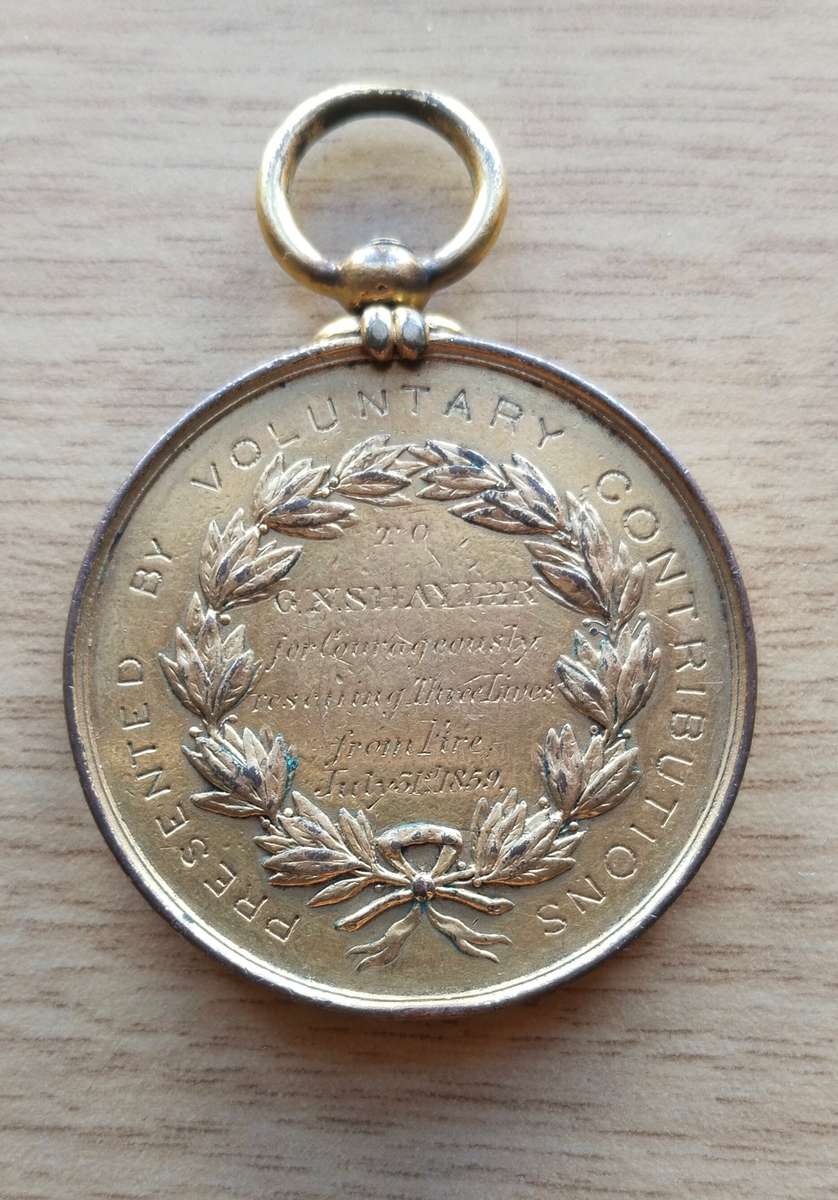 Queen Victoria Regina 1859 Bravery Medal awarded to G.X. SHAYLER