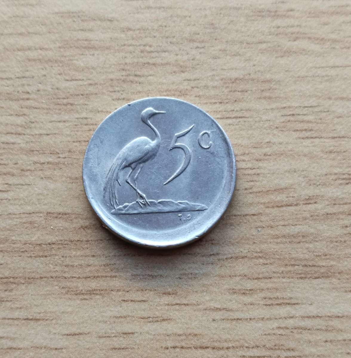 Error 1976 South Africa 5 Cents.