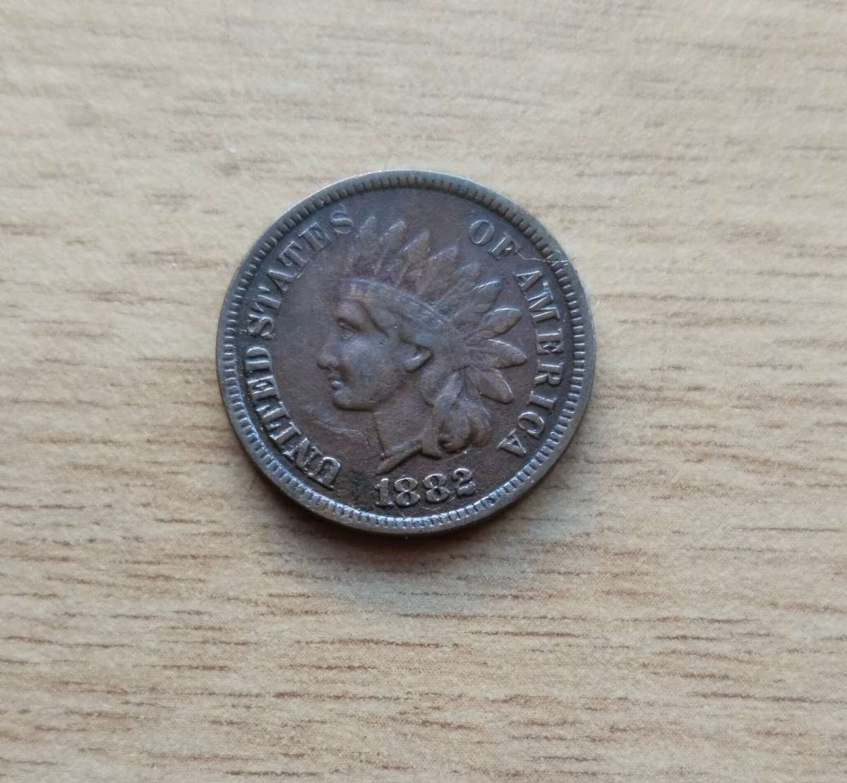 America 1882 Small Indian Head One Cent.