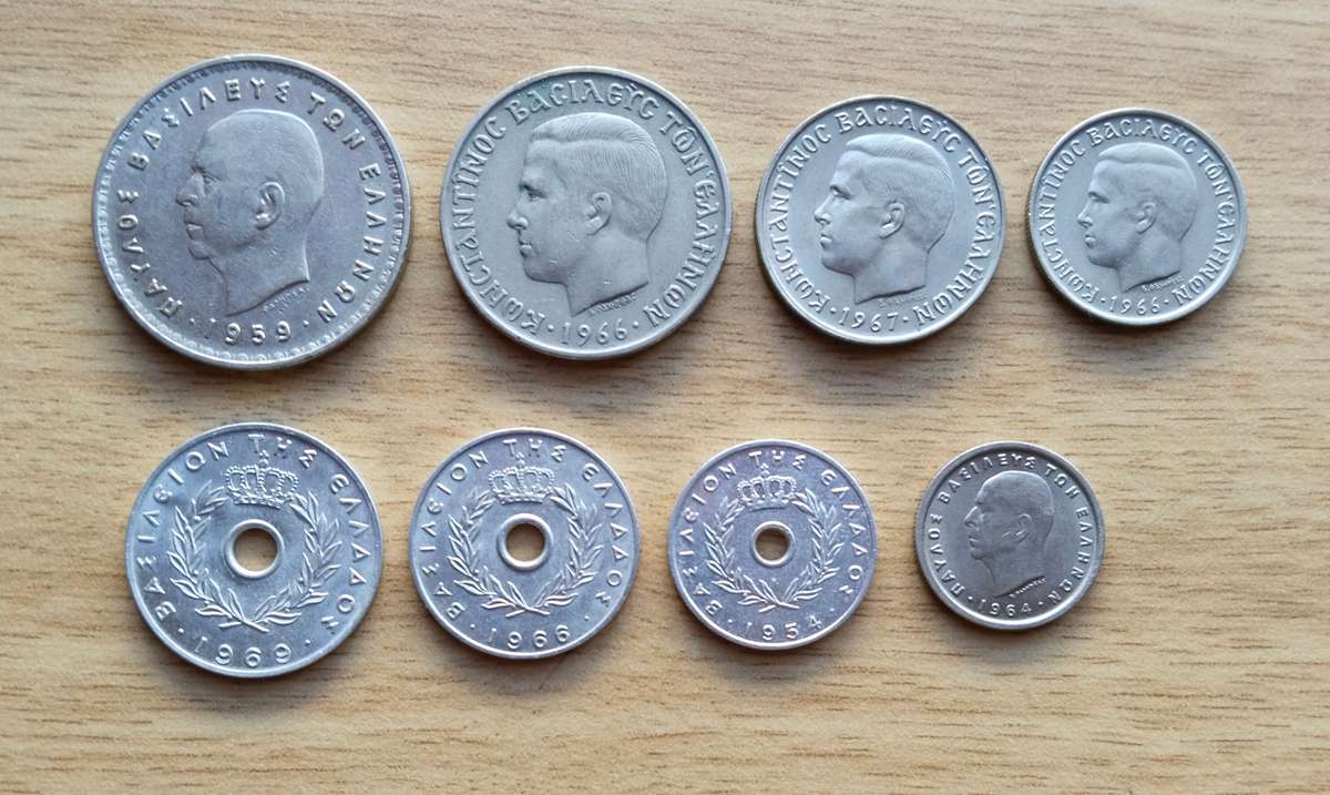 Greece Collection of 8 old coins.