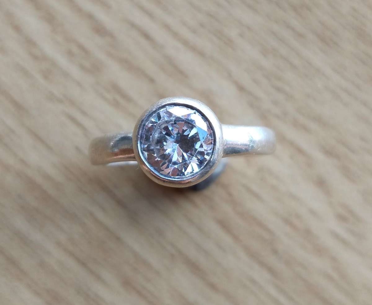 Beautiful Sterling silver ring with semi precious Stone. 18mm inside diameter.