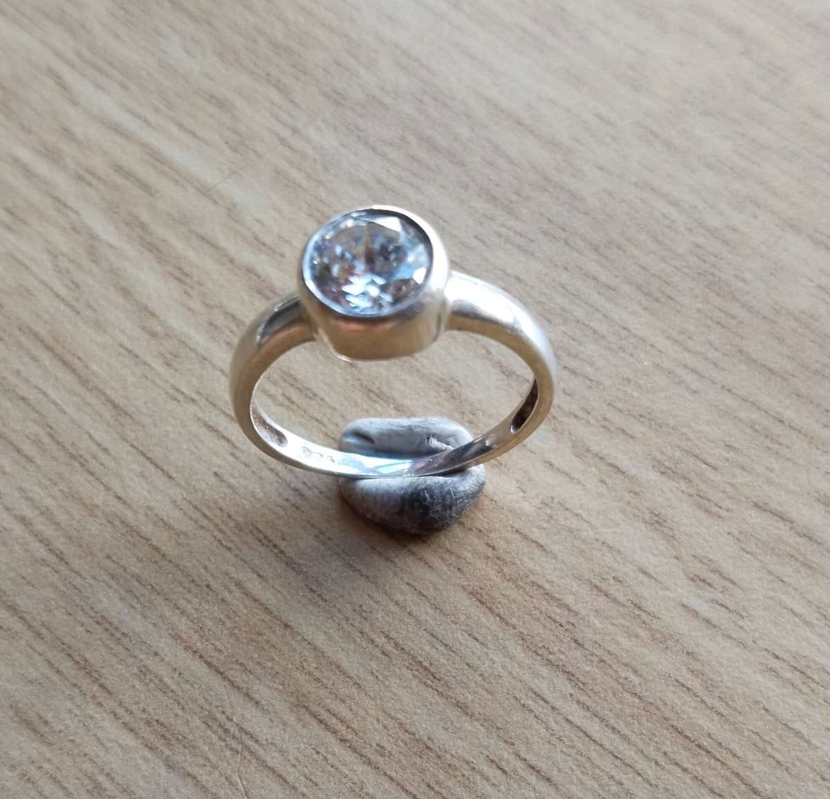 Beautiful Sterling silver ring with semi precious Stone. 18mm inside diameter.