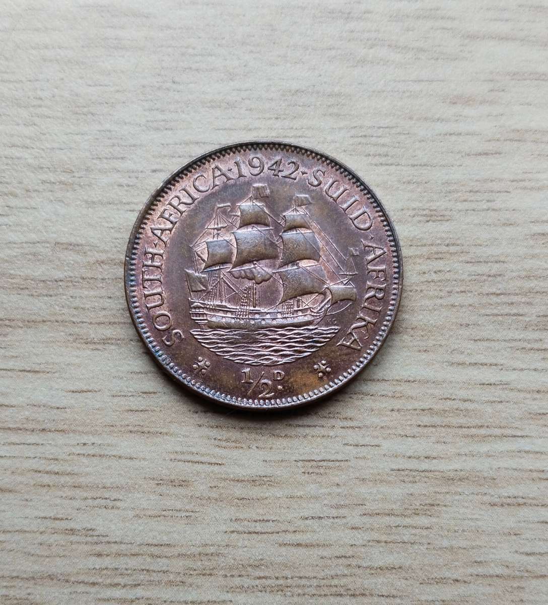 South Africa 1942 Half Penny. Good condition.